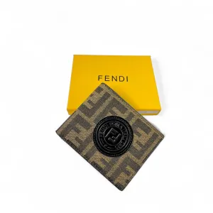 🖤 Fendi FF Logo Canvas Wallet – Men’s Luxury Bifold with Black Badge 🖤
