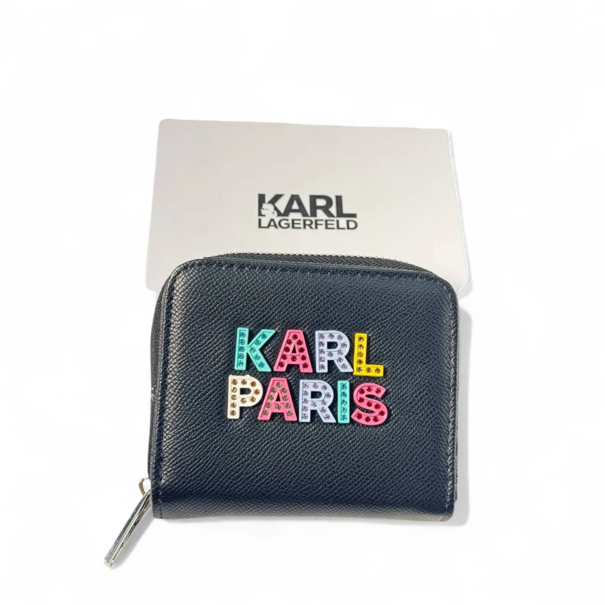 🖤 Karl Lagerfeld Paris Black Wallet – Colorful Designer Zip Wallet 🖤