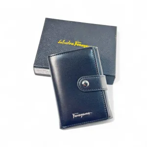 🖤 Salvatore Ferragamo Black Leather Snap Wallet – Men’s Luxury Compact Wallet 🖤