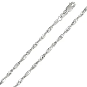 10K White Gold 1.7mm Singapore Chain