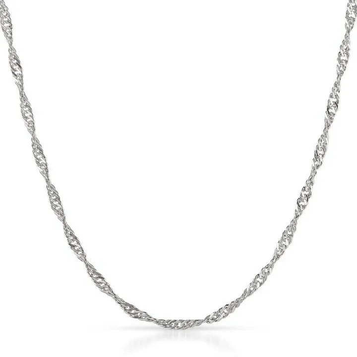 10K White Gold 1.7mm Singapore Chain