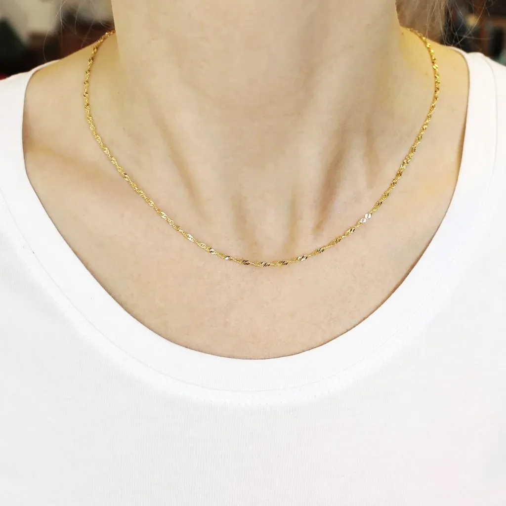 10K Yellow Gold 1.5mm Singapore Chain