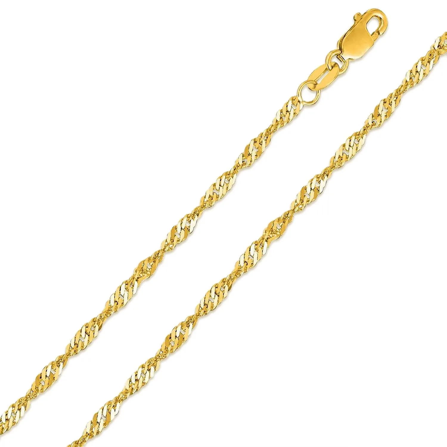10K Yellow Gold 1.7mm Singapore Chain