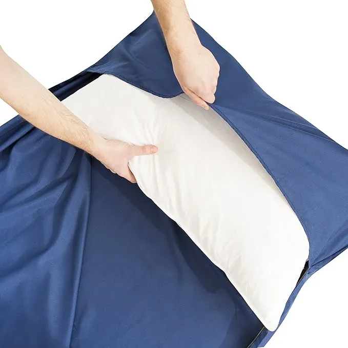 2-in-1 Sleeping Bag Liner and XL Sized Travel Sheet - All Around Zipper - 100% Cotton - Ultra Lightweight Sleep Liner for Hotel Hostel and Camping