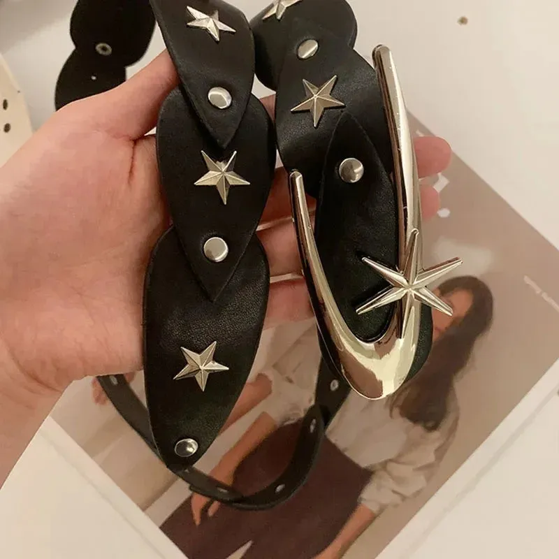 2000s Y2K Pentagram Studded Belt