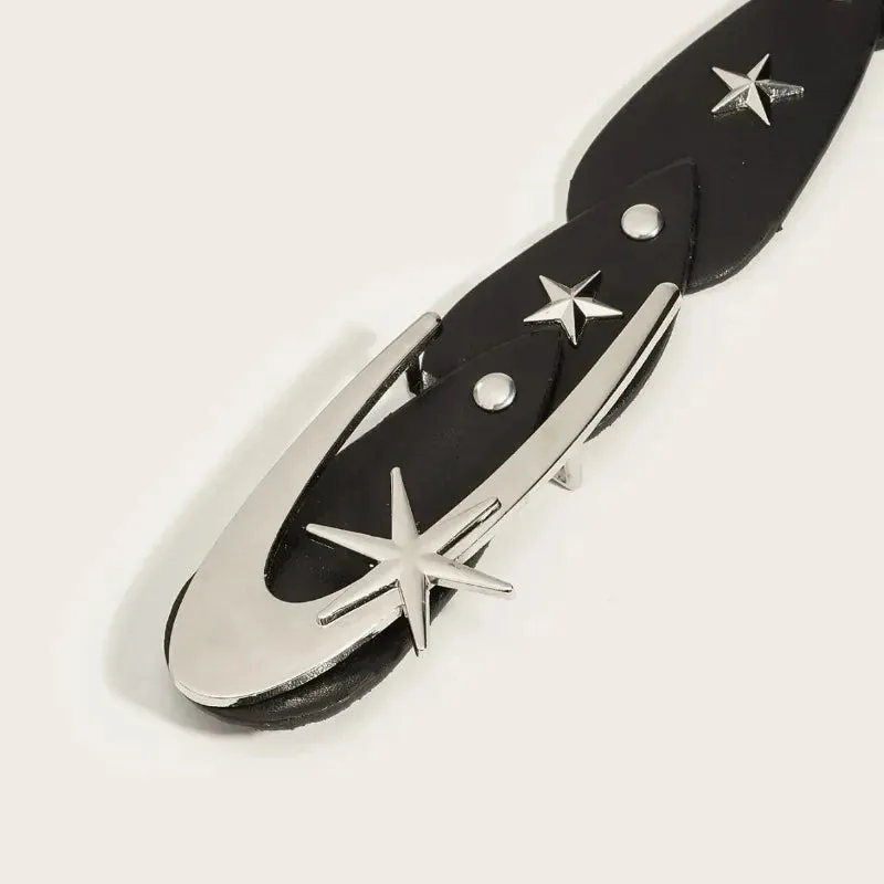 2000s Y2K Pentagram Studded Belt