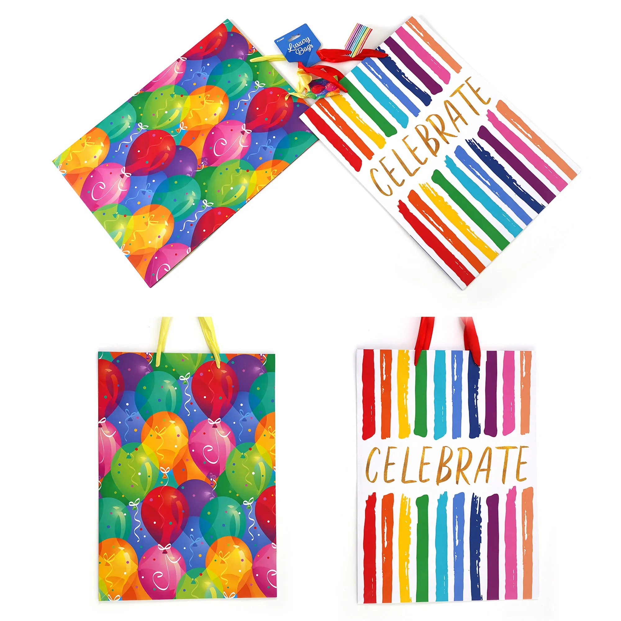 2Pk Extra Large Birthday Spectacular Printed Bag, 4 Designs