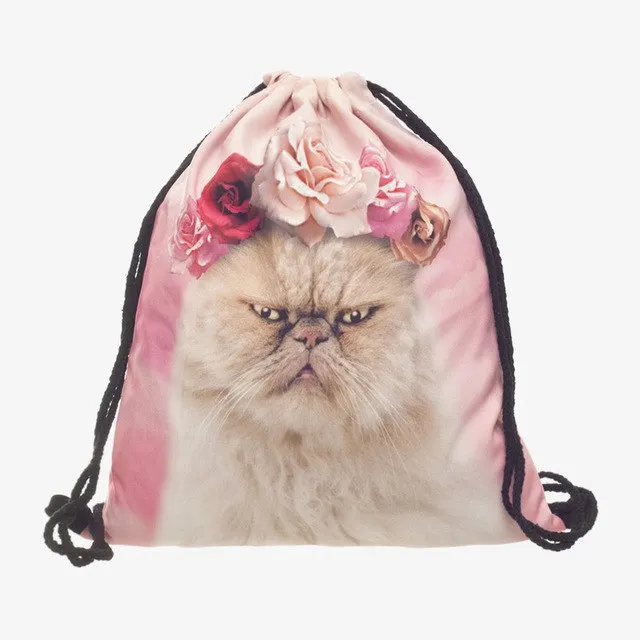 3D Cat Canvas Bag