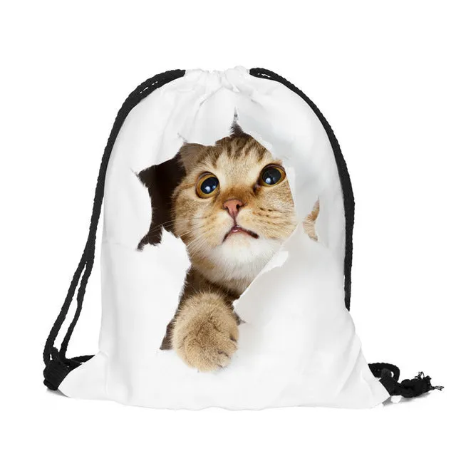 3D Cat Canvas Bag