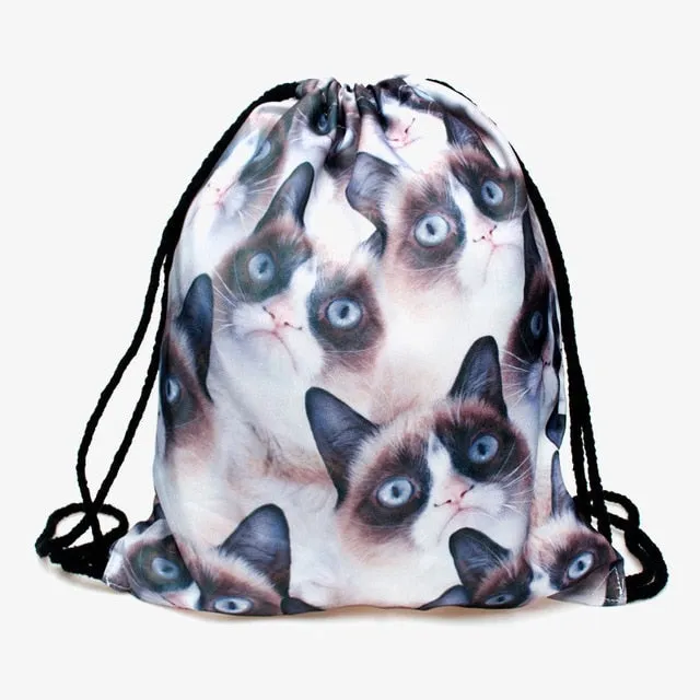 3D Cat Canvas Bag