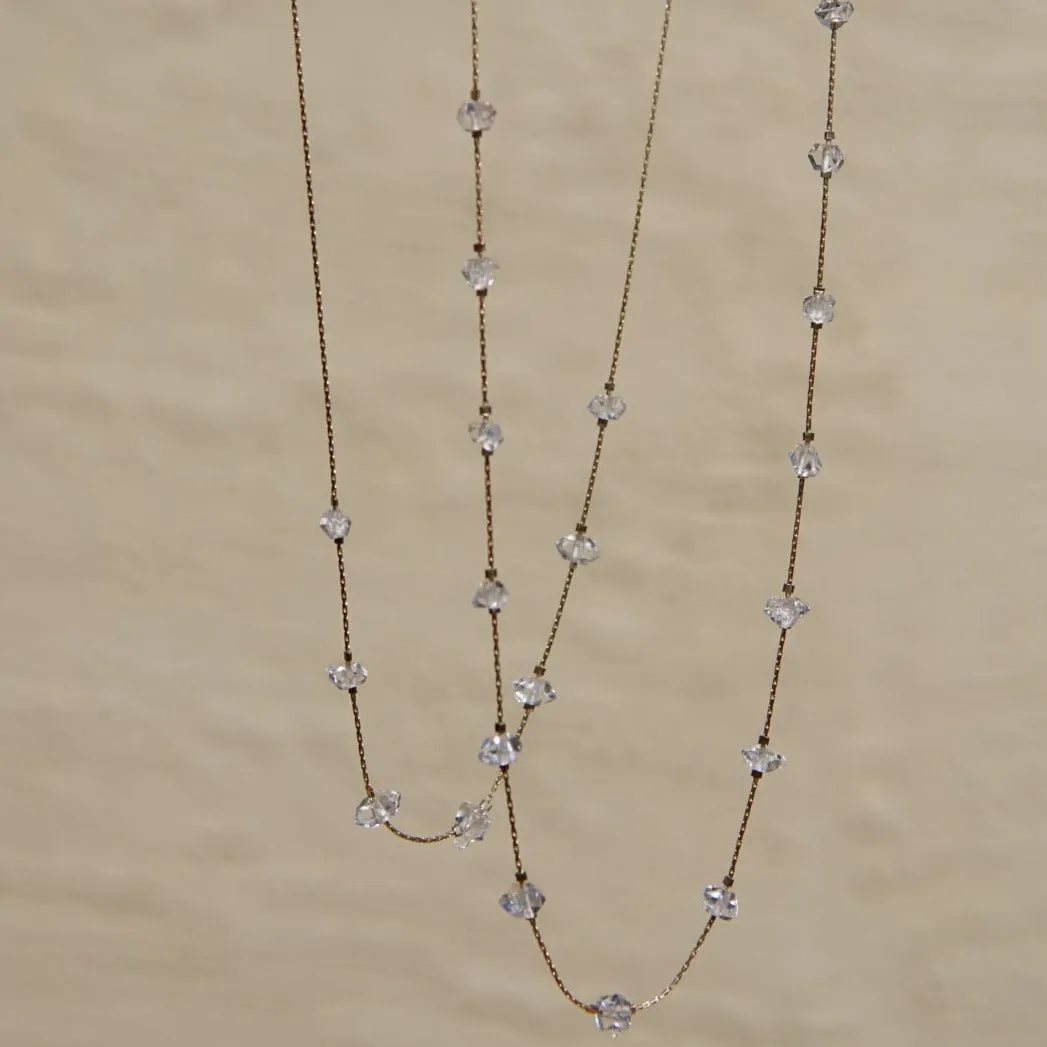 7 Spaced Herkimer Quartz Necklace