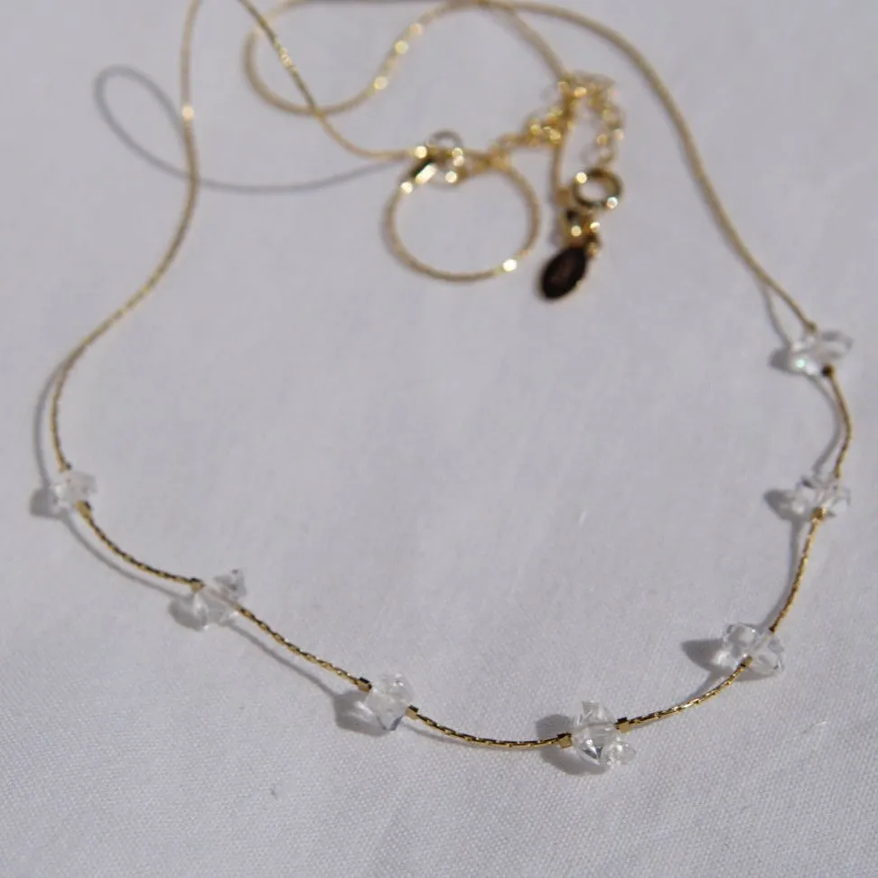 7 Spaced Herkimer Quartz Necklace