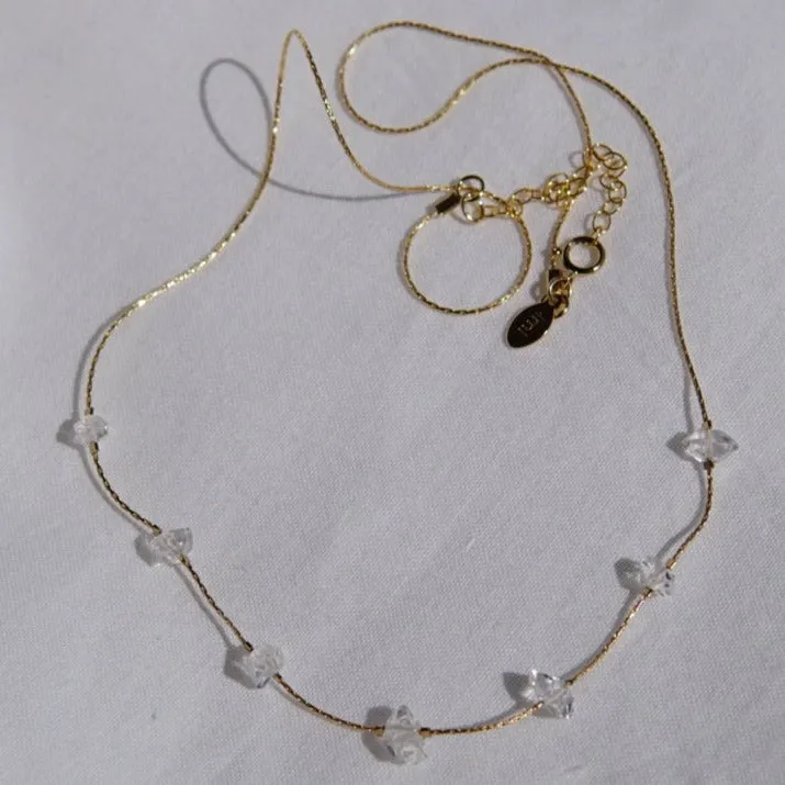 7 Spaced Herkimer Quartz Necklace