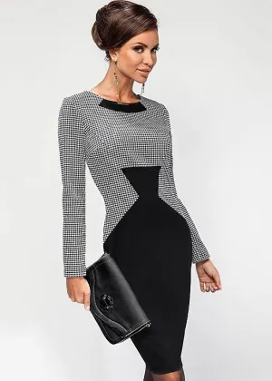 (A)  Printed Contrast Dress
