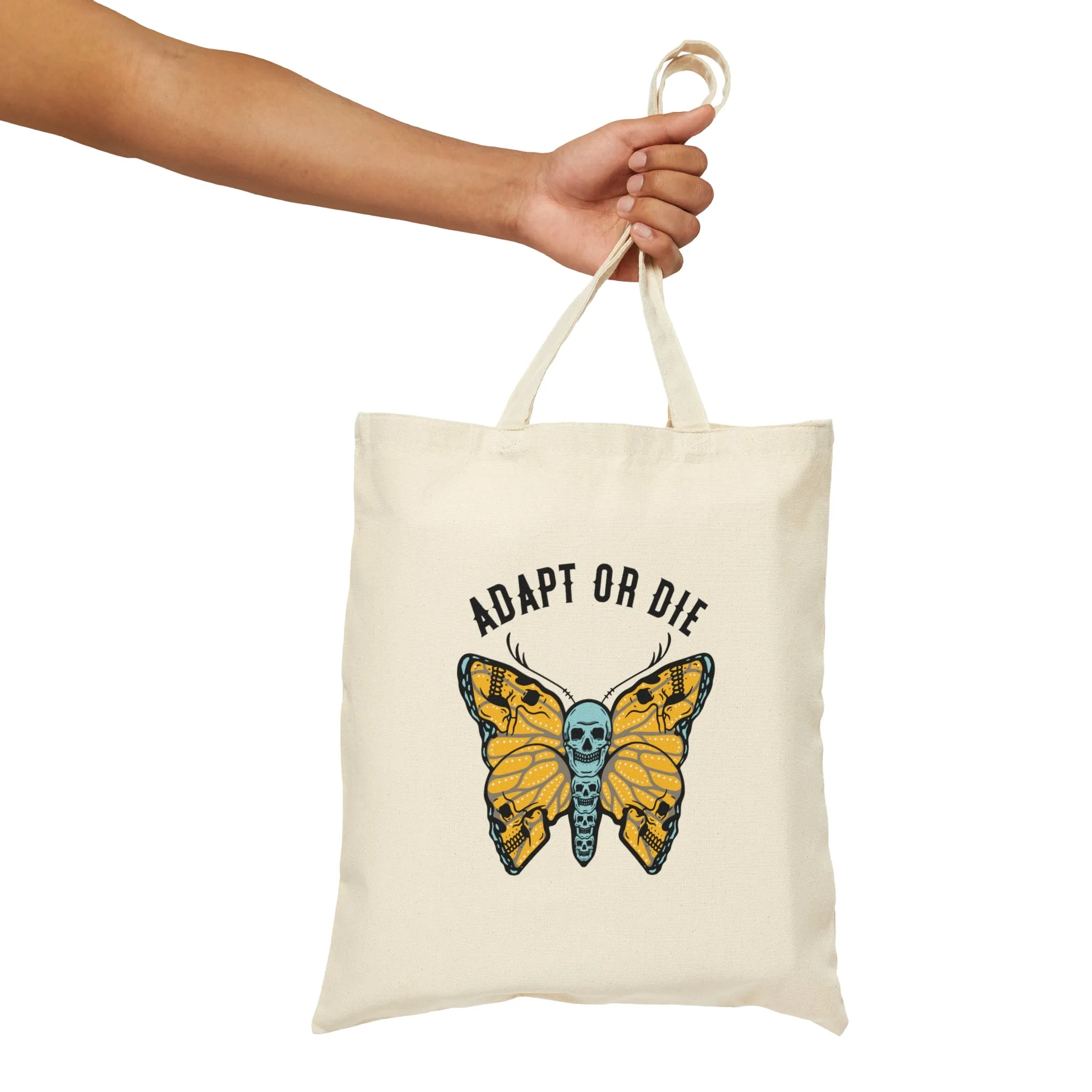 Adapt Or Die Cotton Canvas Tote Bag
