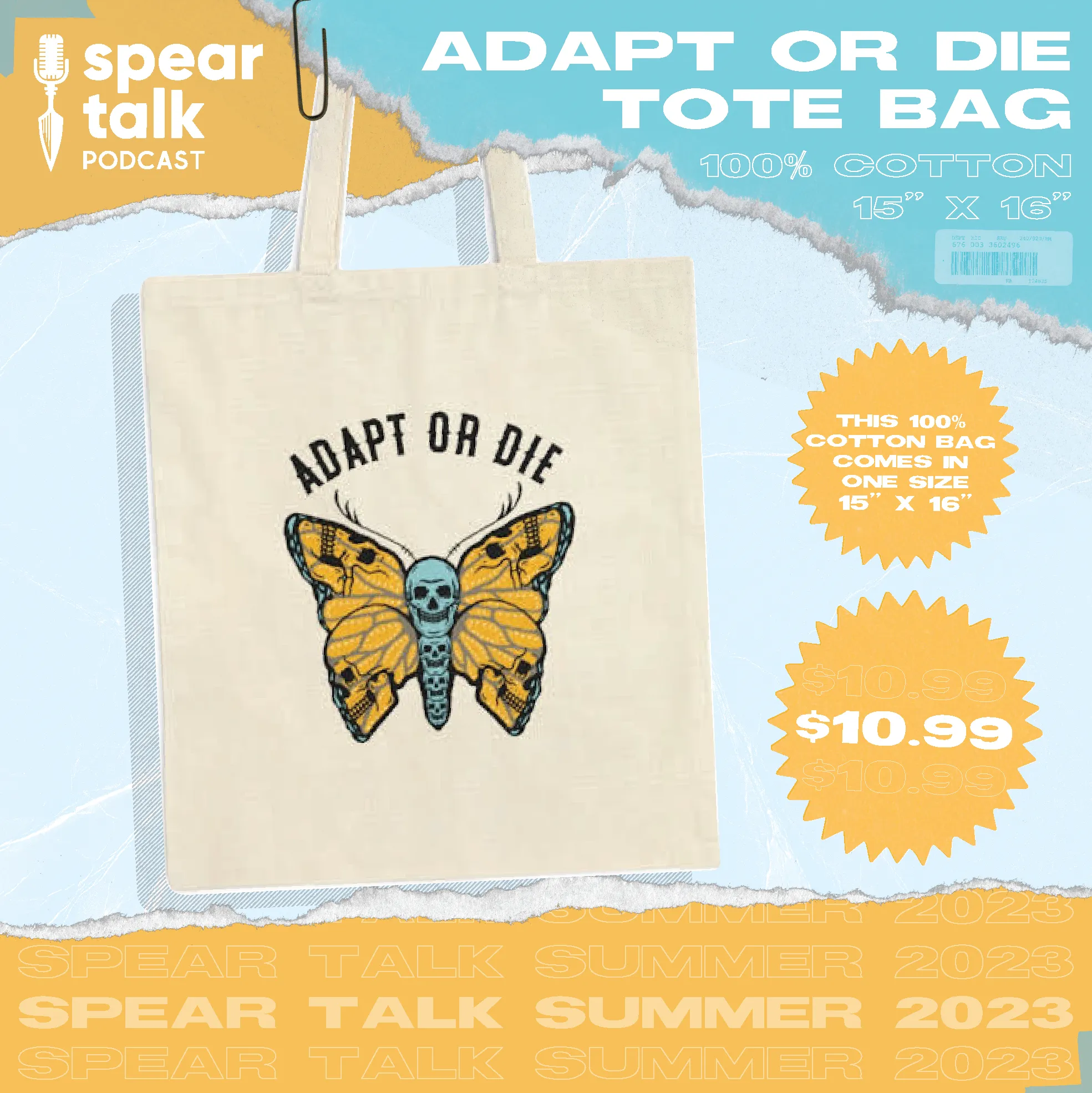 Adapt Or Die Cotton Canvas Tote Bag