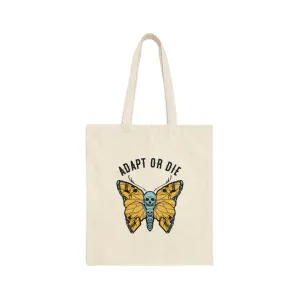 Adapt Or Die Cotton Canvas Tote Bag
