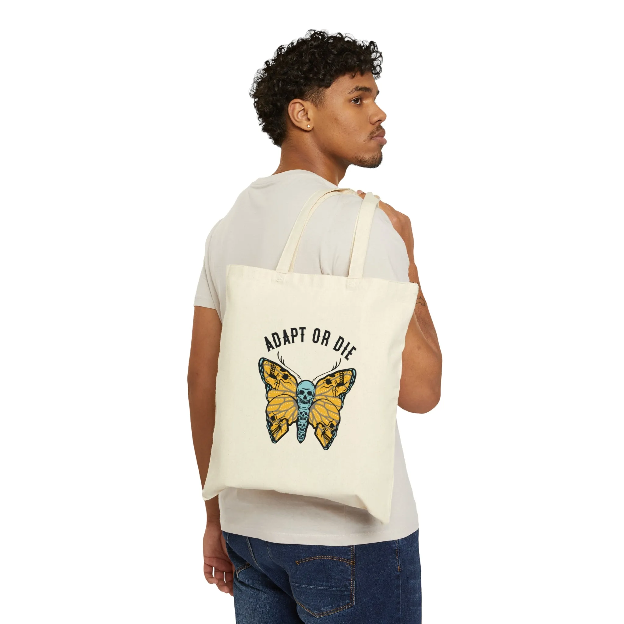 Adapt Or Die Cotton Canvas Tote Bag