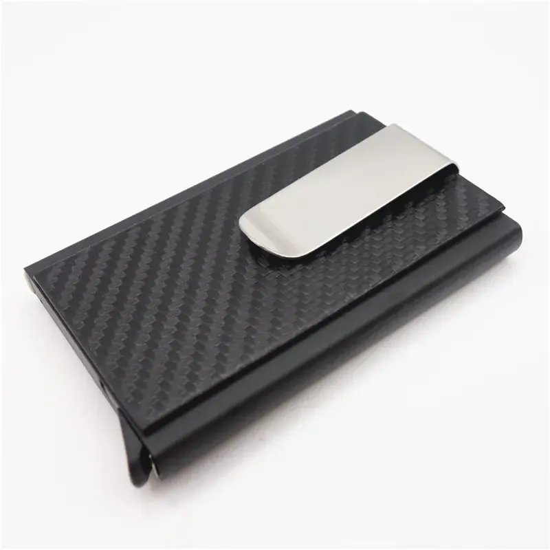 Aluminum Alloy RFID Wallet with Carbon Fiber Card Case
