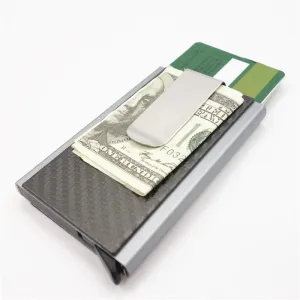 Aluminum Alloy RFID Wallet with Carbon Fiber Card Case