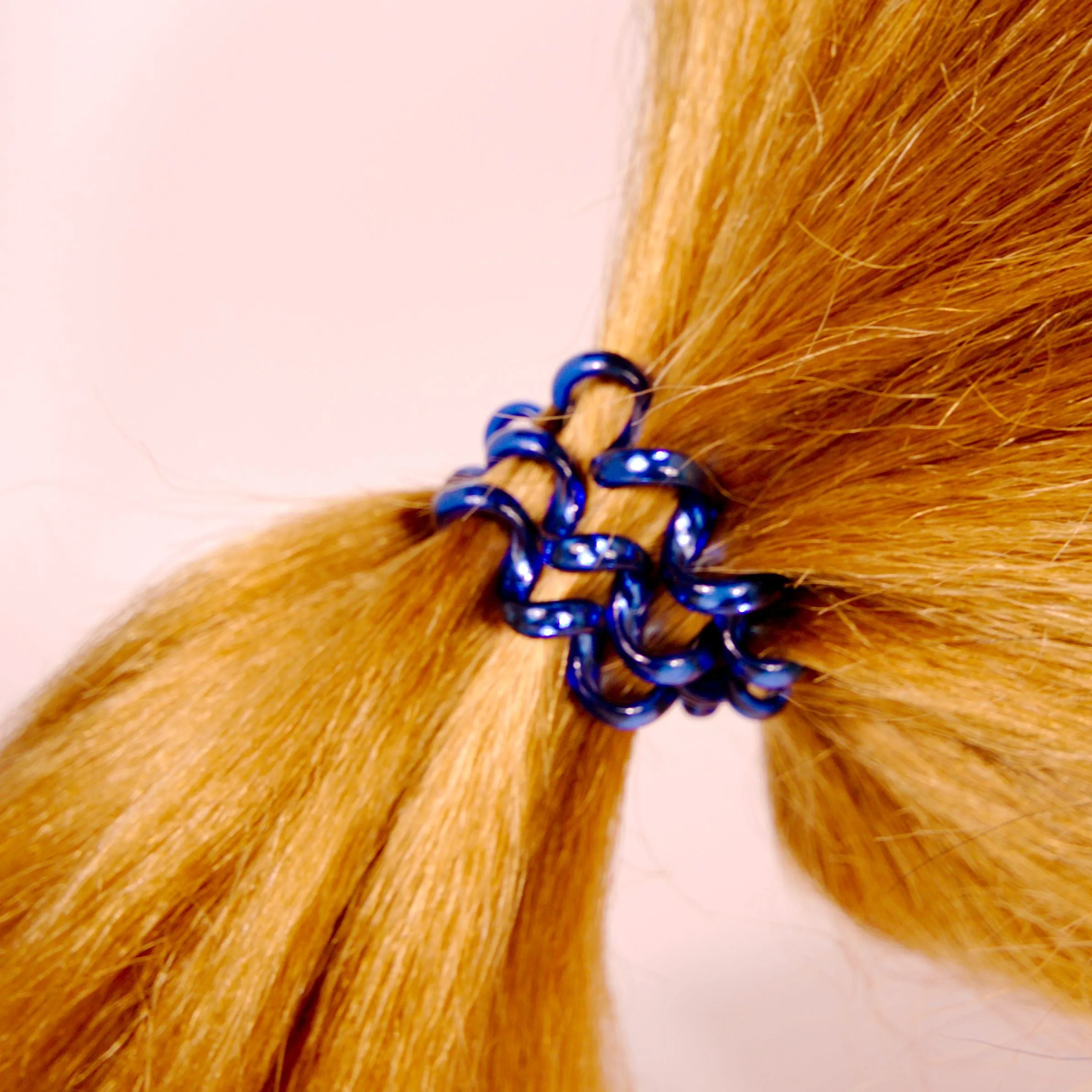 Amelia Beauty, 8 Small Shinny Elastic Hair Telephone Cord Coils, 1.5in Diameter Spiral Hair Ties, Strong Hold, Gentle on Hair, Silver, Red, Blue and Green Mix