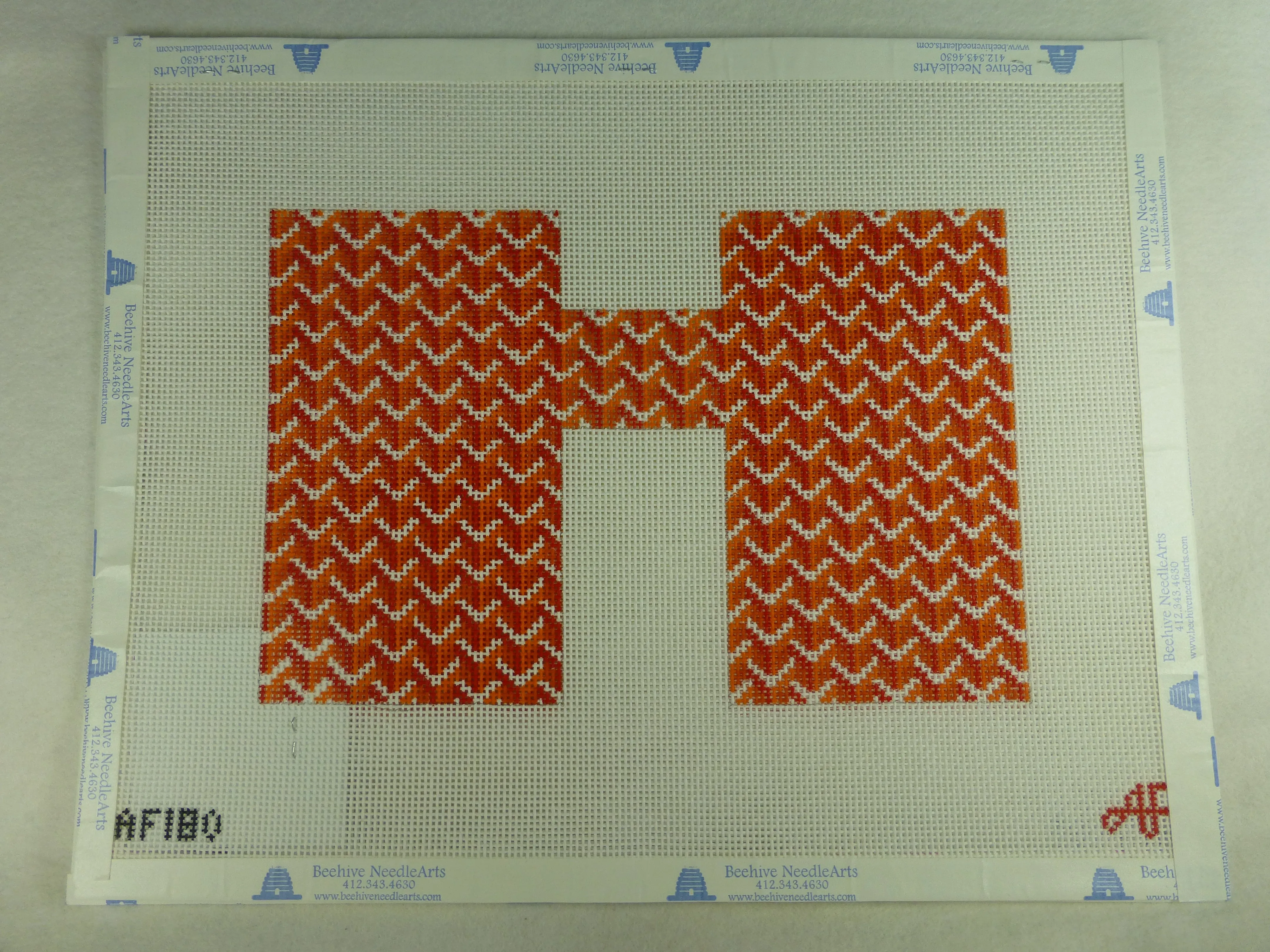 Anne Fisher Needlepoint AF180 Pattern Clutch Orange