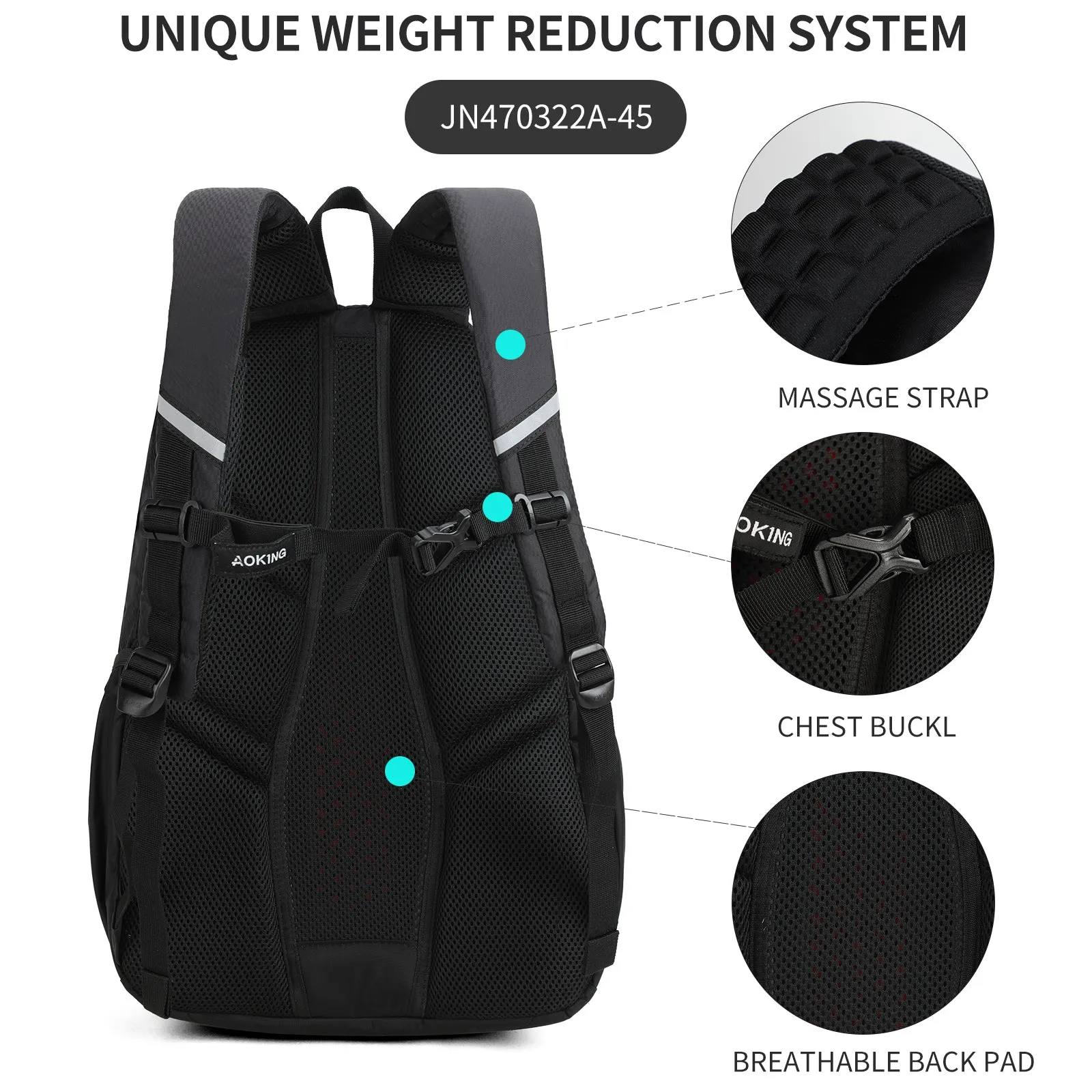 Aoking Backpack Lightweight Casual Backpack JN470322A-45
