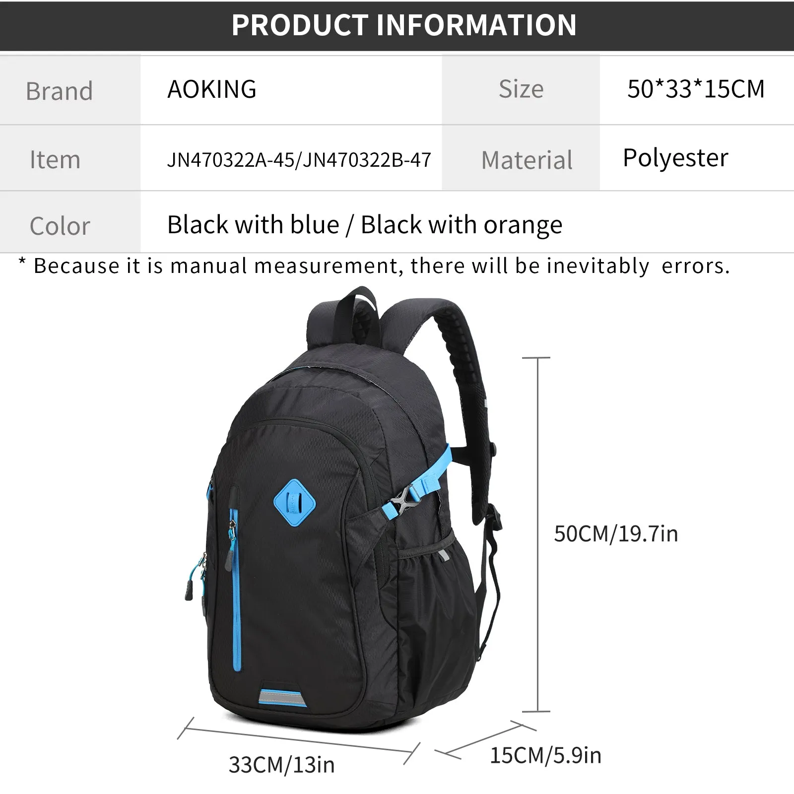 Aoking Backpack Lightweight Casual Backpack JN470322A-45