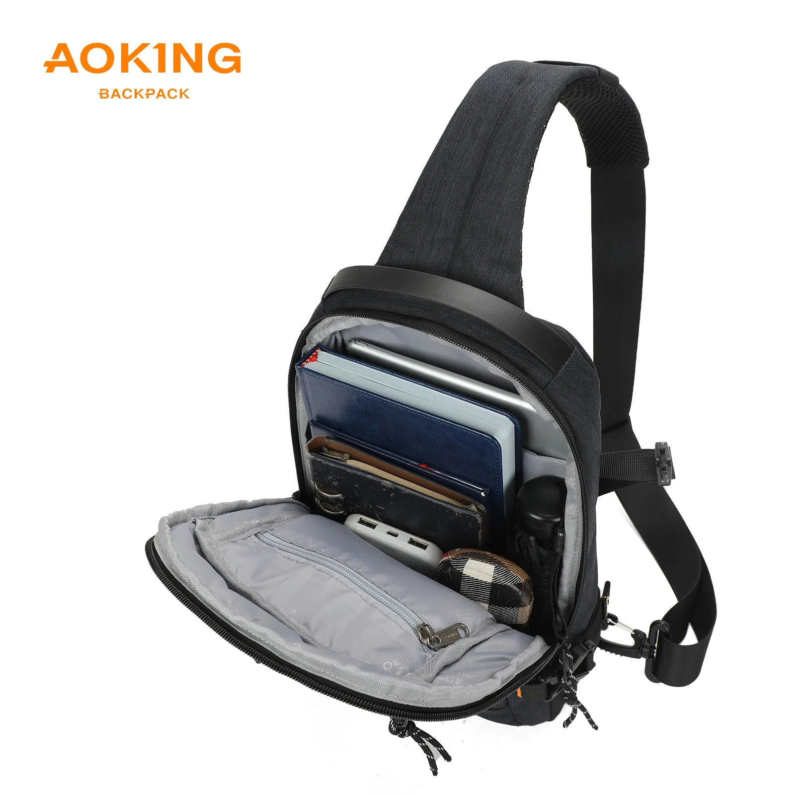 Aoking Black Fashion Men Waterproof Sling Bag SY3307