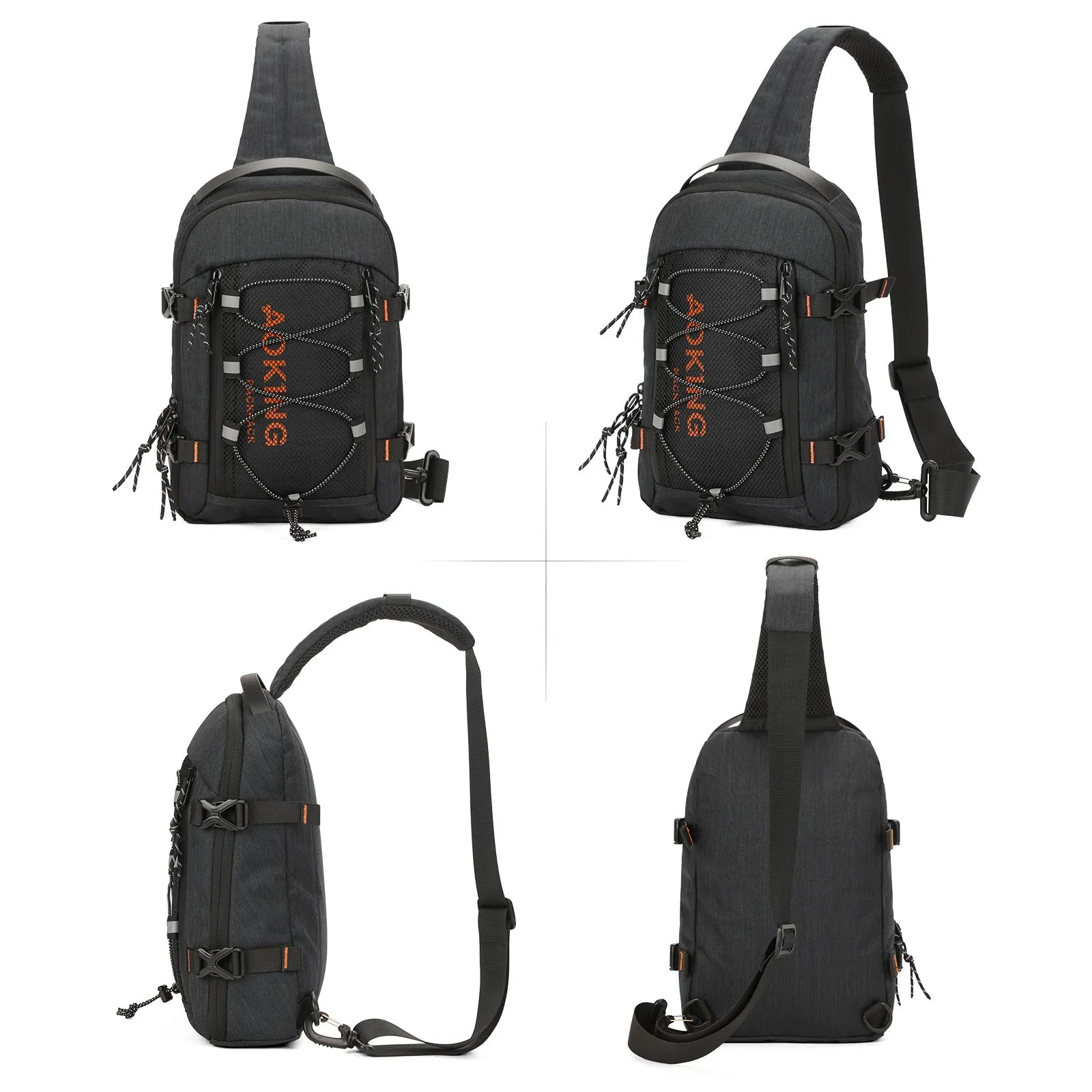Aoking Black Fashion Men Waterproof Sling Bag SY3307