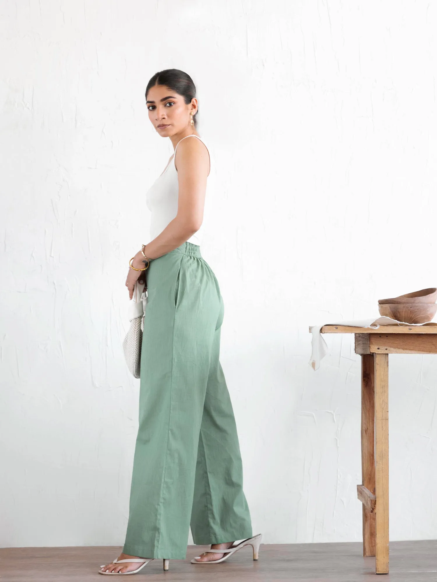 Back Elasticated High Waist Casual Pant