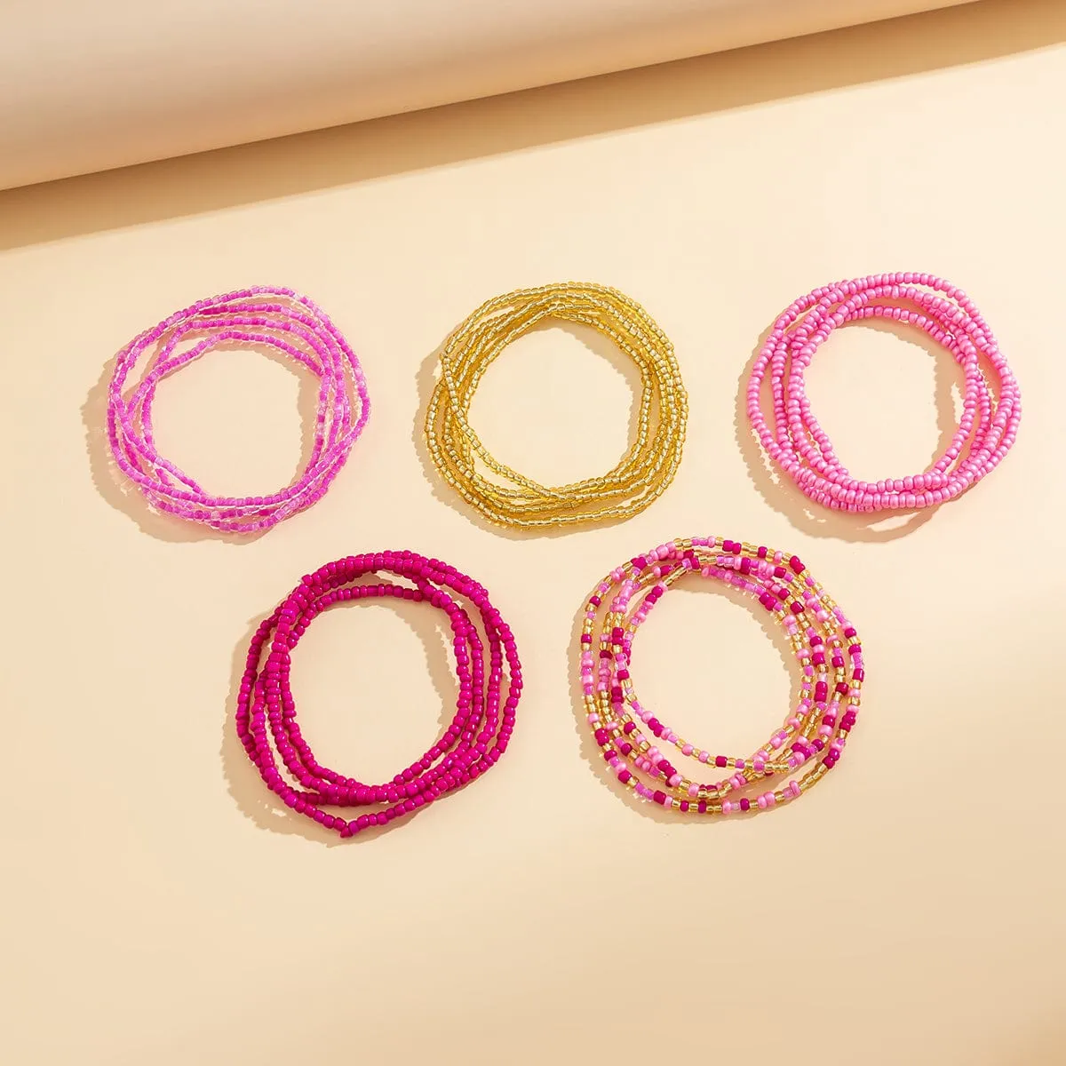 Barbie Pink 5Pcs Crystal Beaded Waist Chain Set