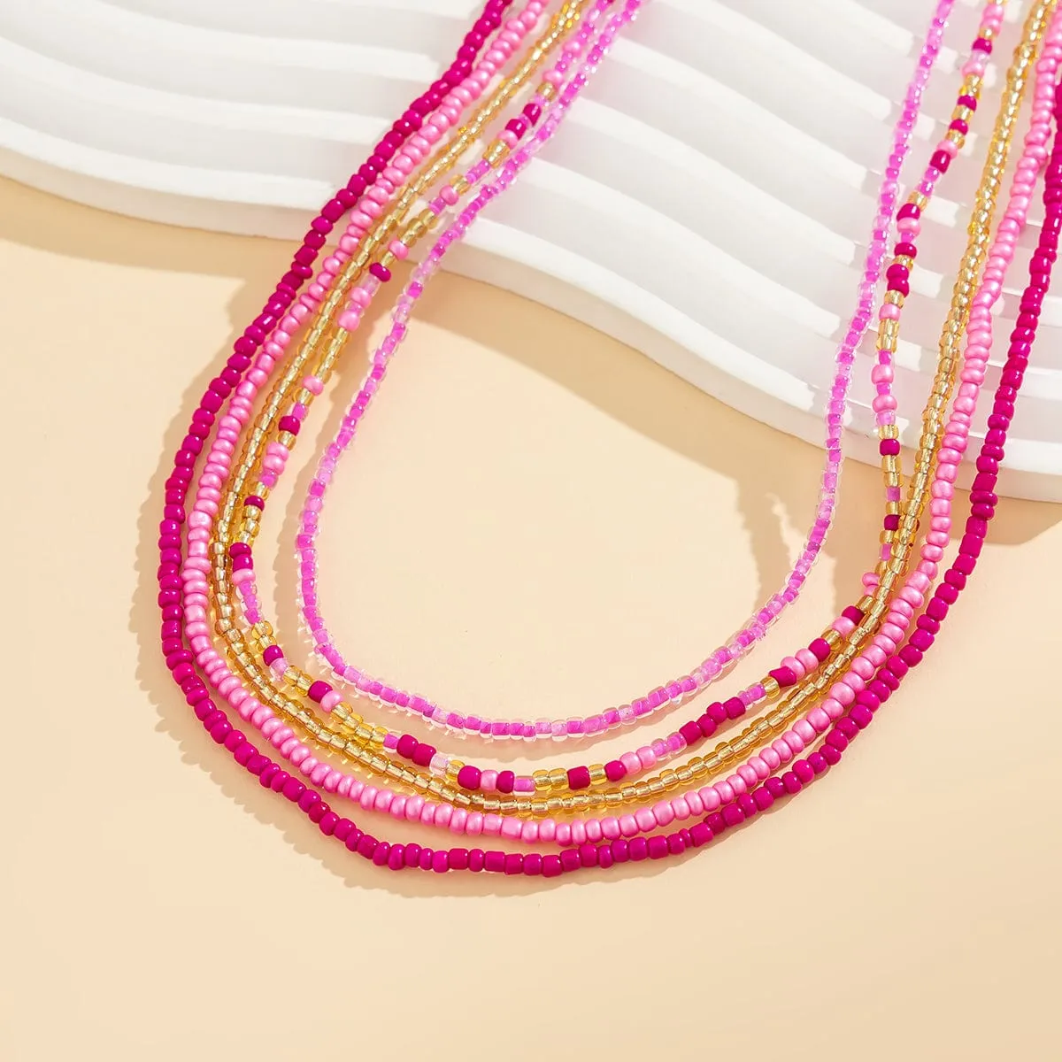 Barbie Pink 5Pcs Crystal Beaded Waist Chain Set