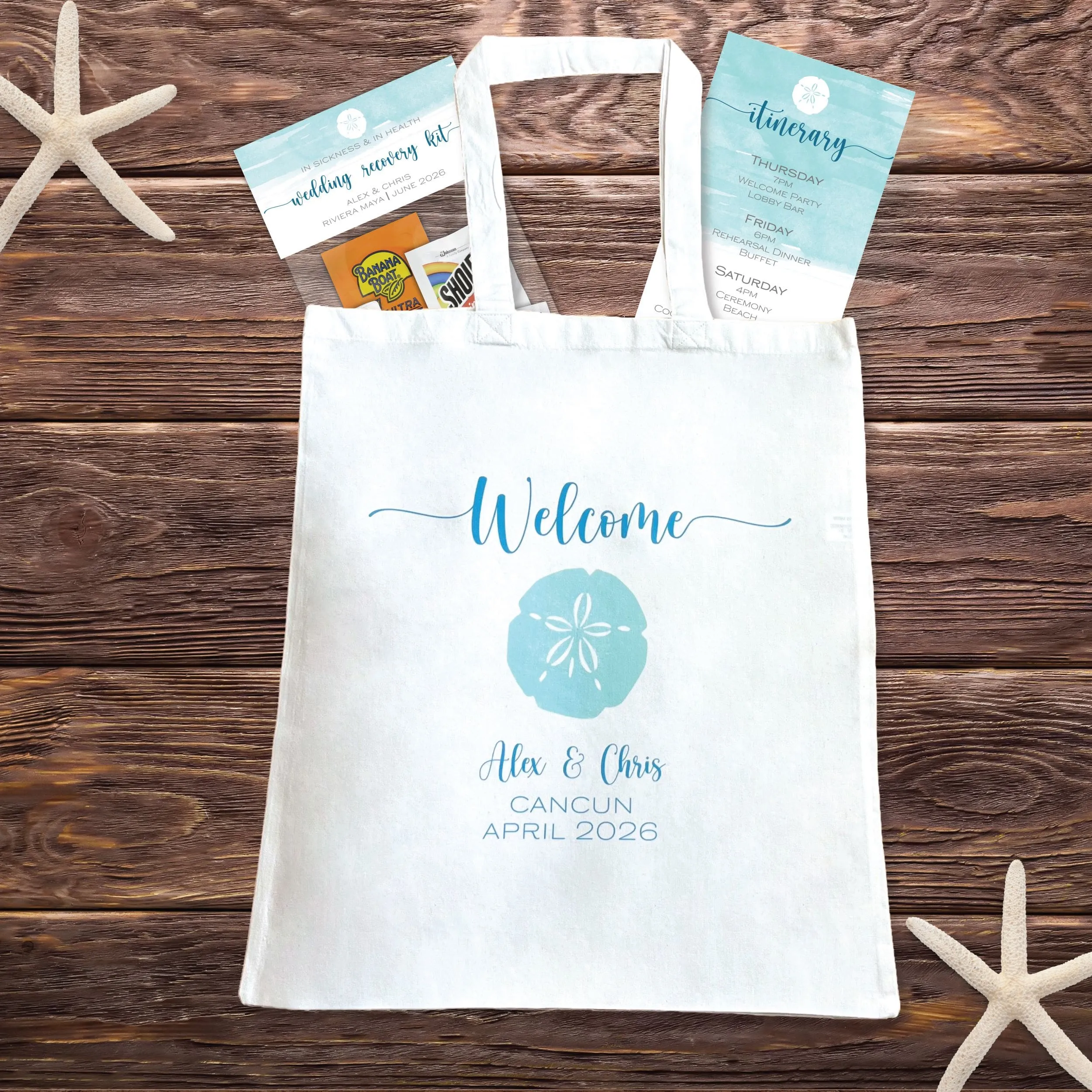 Beach Wedding Welcome Bag - Sand Dollar