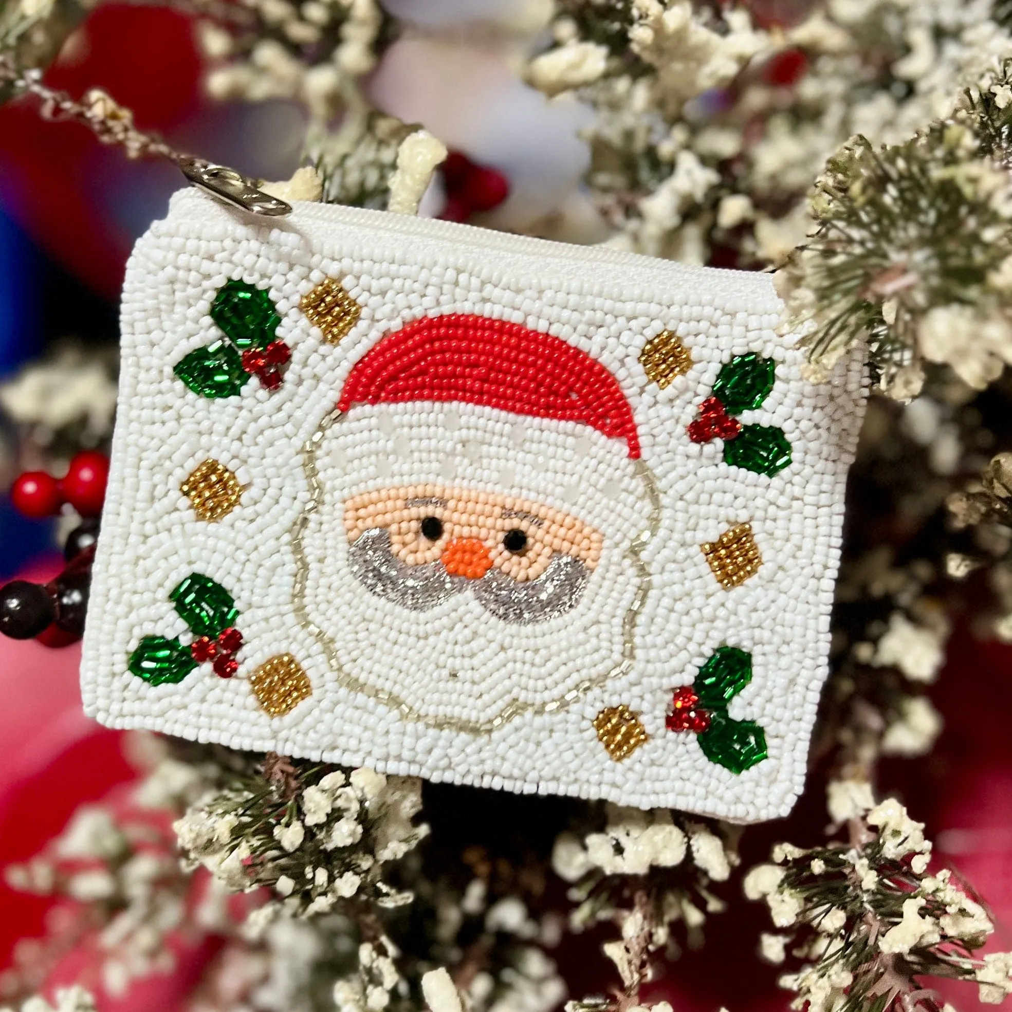 Beaded Santa Coin Purse