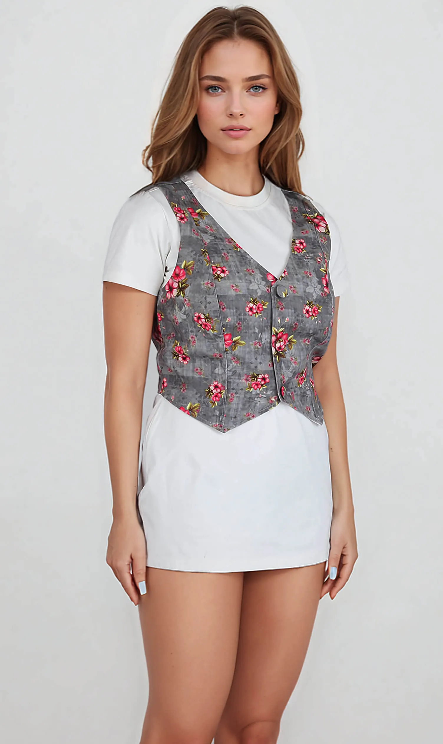 Bertha Floral Print Waist Coat