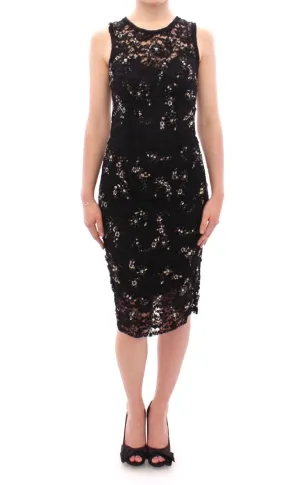 Black Sequin Dress: Sparkly dresses, black cocktail dresses, black floral lace crystal sequin dress