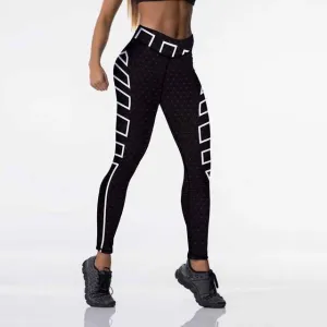 Black/White Push Up Printed Leggings