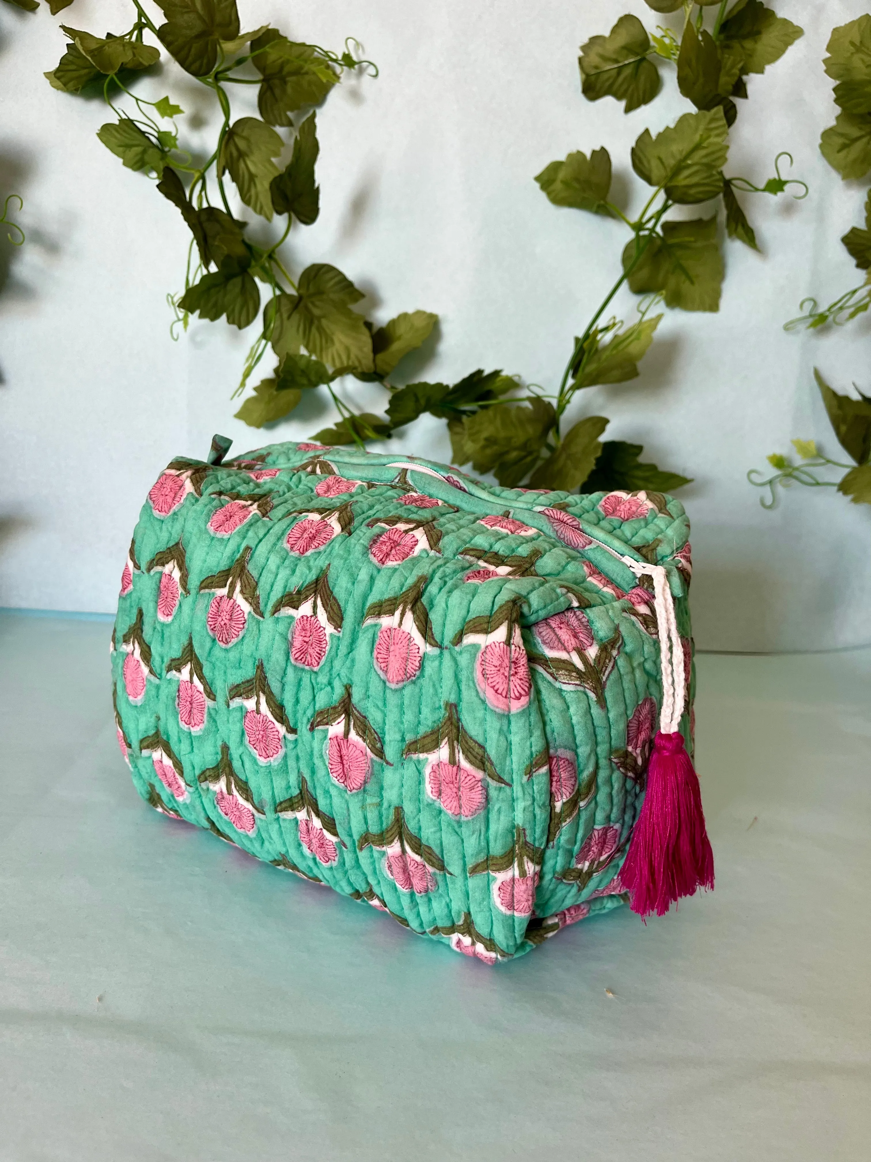 Block Print Toiletries Bag Large
