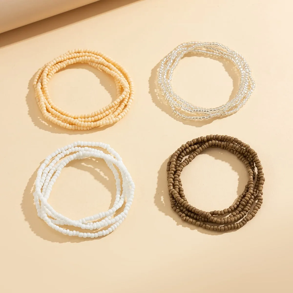 Bohemia 4Pcs Crystal Beaded Waist Chain Set
