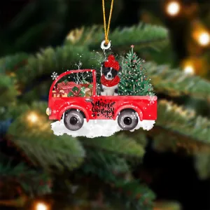 Border Collie-Xmas Truck-Two Sided Ornament