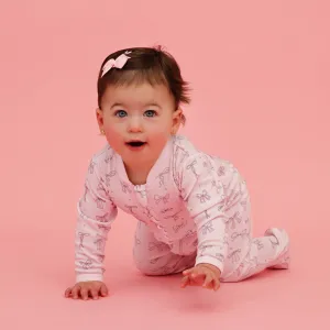 Bows Ruffle Zip Footie
