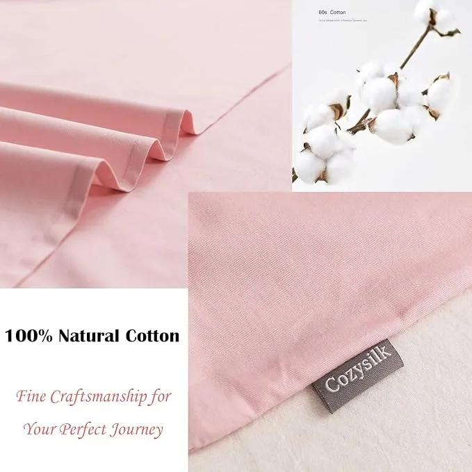 Brand - GANNAFEE Cotton Sleeping Bag Liner with Zipper - 100% Cotton Travel Sheet Sleep Sack Adult - Travel Sleeping Bag for Hotels Camping Hiking