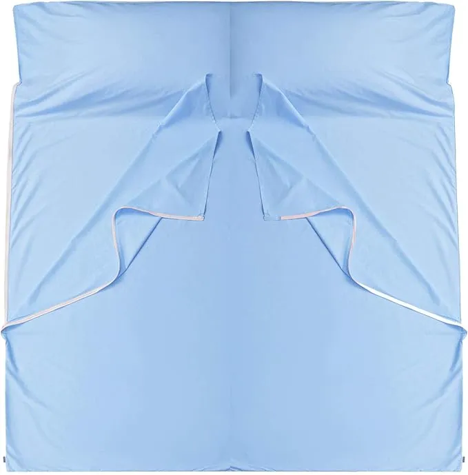 Brand - GANNAFEE Cotton Sleeping Bag Liner with Zipper - 100% Cotton Travel Sheet Sleep Sack Adult - Travel Sleeping Bag for Hotels Camping Hiking