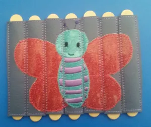 Butterfly Stick Puzzle - Seven Pieces - vinyl - school - classroom - educational - Quiet Toy - Busy Bag - Activity Bag - popsicle stick