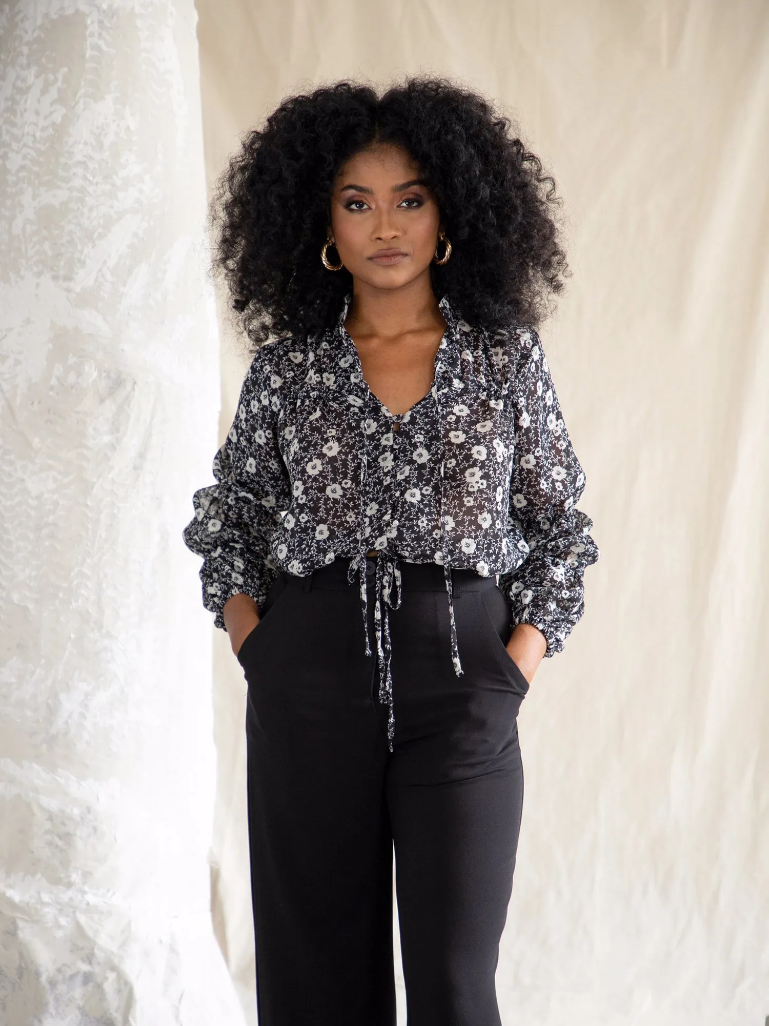 Button Down Front Tieup Top