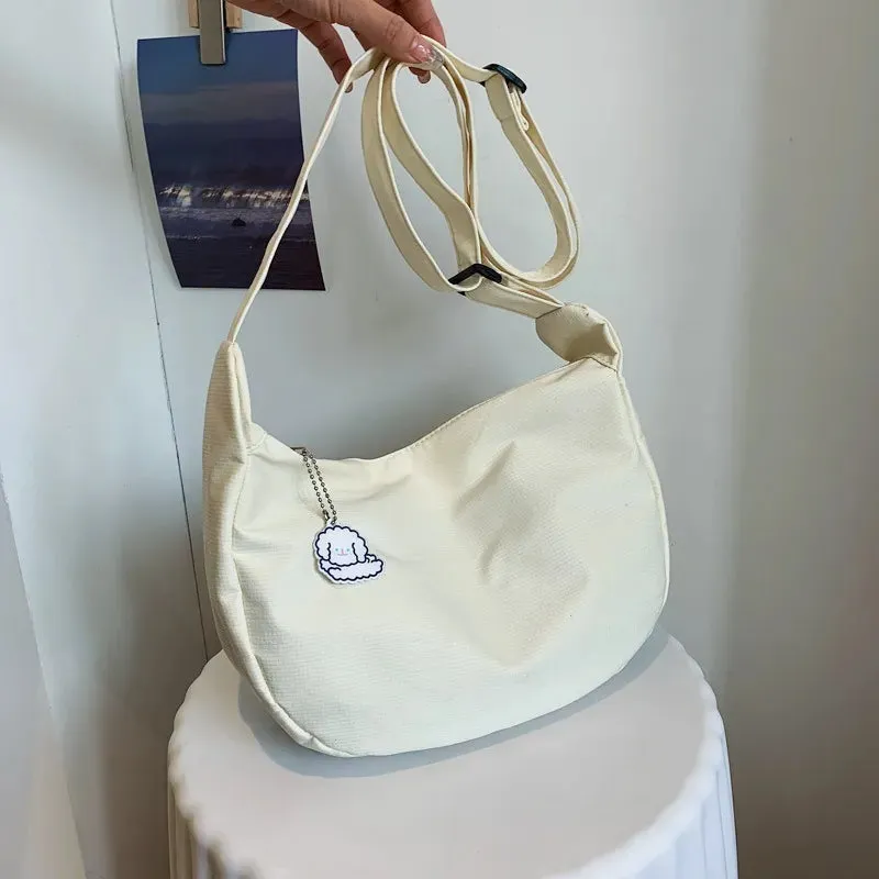 Canvass Shoulder Bags for Women Solid Minimalist Multifunction Handbags Large Capacity Crossbody Bags for Teens Purses