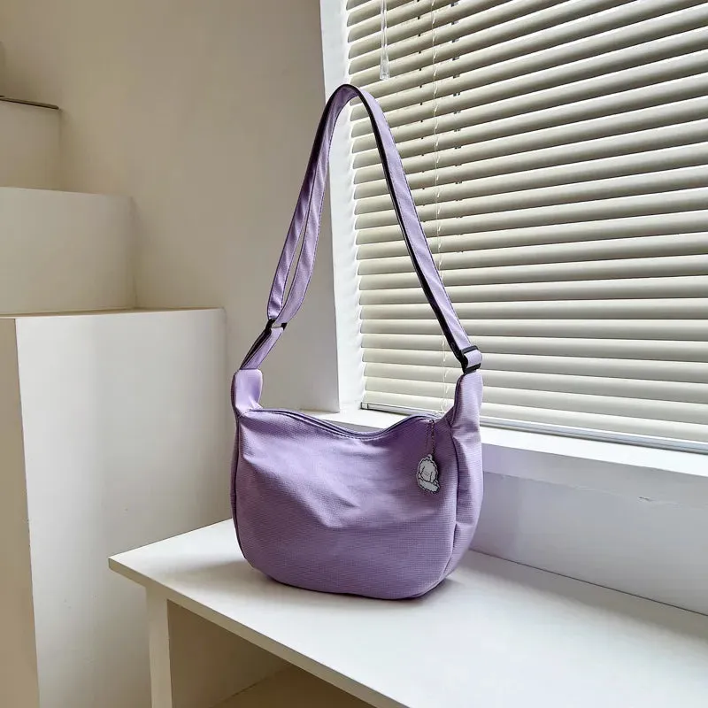 Canvass Shoulder Bags for Women Solid Minimalist Multifunction Handbags Large Capacity Crossbody Bags for Teens Purses