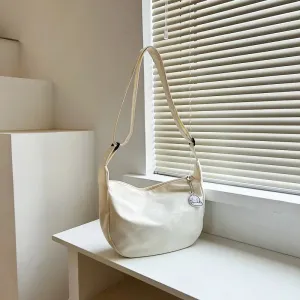 Canvass Shoulder Bags for Women Solid Minimalist Multifunction Handbags Large Capacity Crossbody Bags for Teens Purses