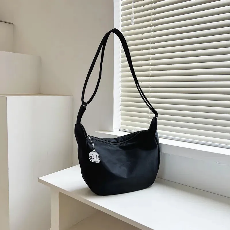 Canvass Shoulder Bags for Women Solid Minimalist Multifunction Handbags Large Capacity Crossbody Bags for Teens Purses